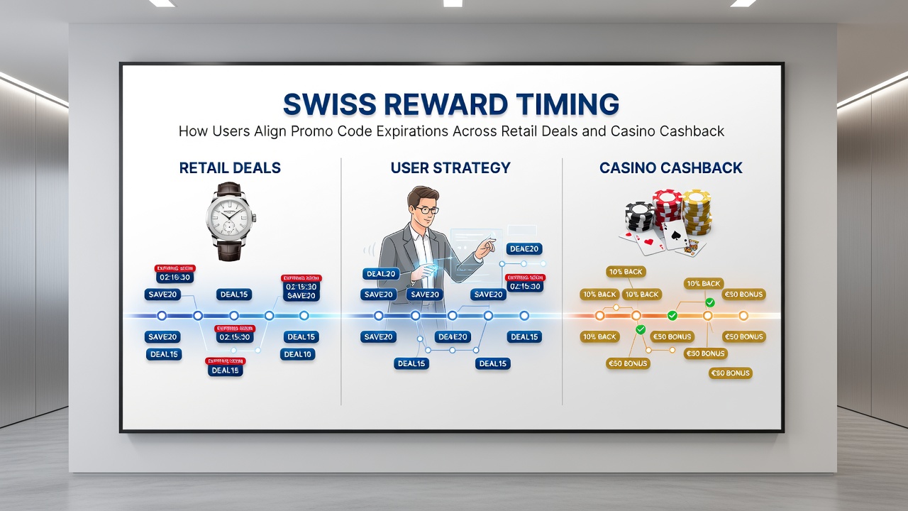 Timeline chart showing aligned expiration dates between Swiss retail vouchers and casino cashback offers
